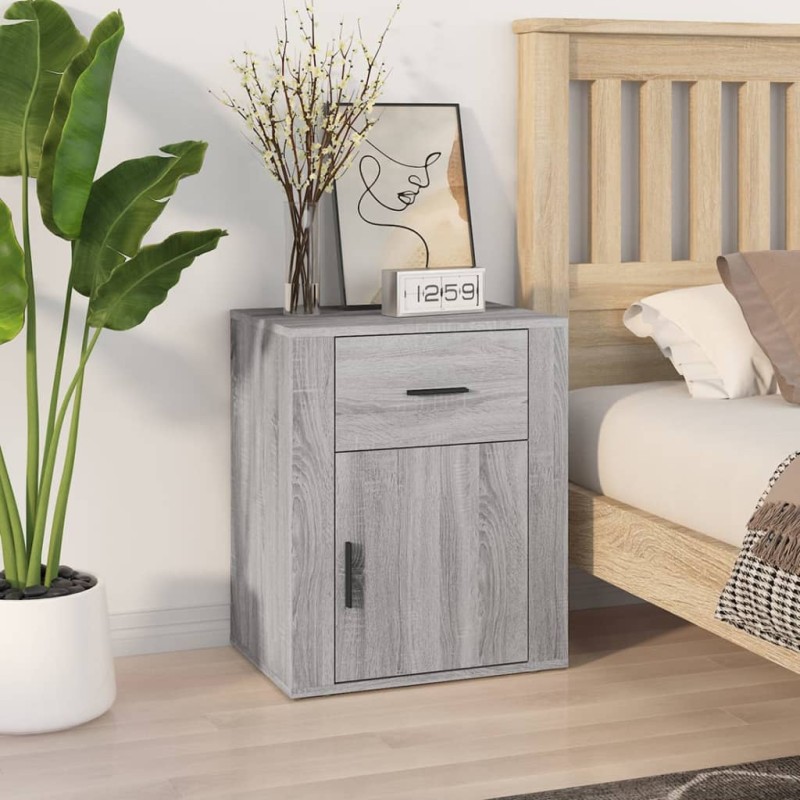 vidaXL Nachttisch Grau Sonoma 50x36x60 cm Holzwerkstoff vidaXL Nachttisch Grau Sonoma 50x36x60 cm Holzwerkstoff