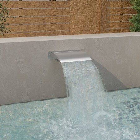 vidaXL Pool-Wasserfall Silbern 45x26x13 cm Edelstahl  