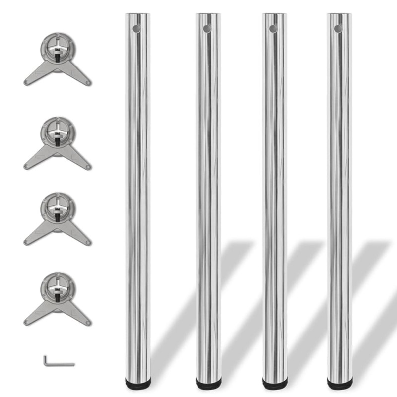 4x höhenverstellbares Tischbein Tischbeine Chrom 870 mm 4x höhenverstellbares Tischbein Tischbeine Chrom 870 mm
