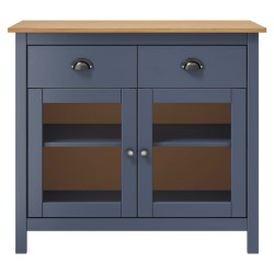 vidaXL Sideboard Hill Grau 90x40x80 cm Massivholz Kiefer