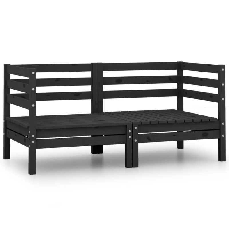 vidaXL Garten-Ecksofas 2 Stk. Schwarz Massivholz Kiefer vidaXL Garten-Ecksofas 2 Stk. Schwarz Massivholz Kiefer
