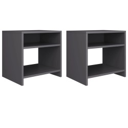 vidaXL Nachttische 2 Stk. Grau 40x30x40 cm Holzwerkstoff