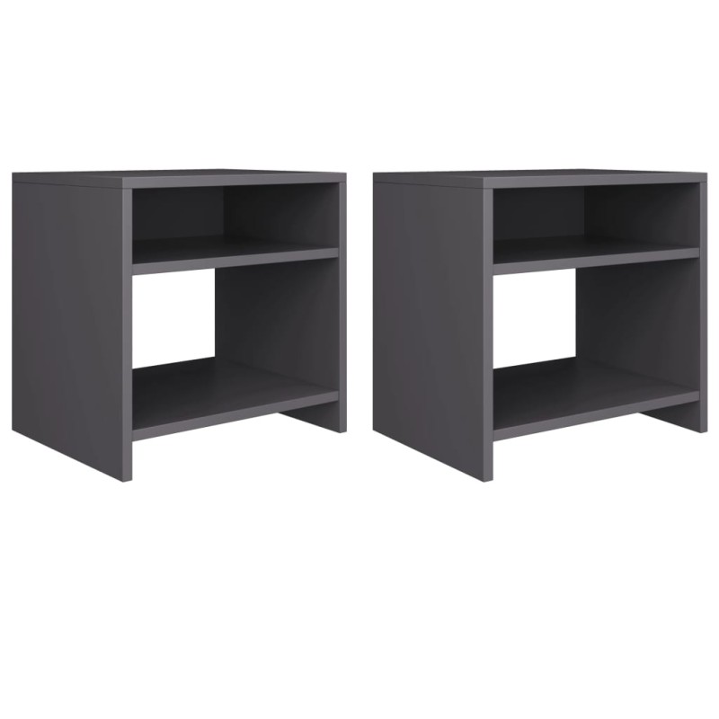 vidaXL Nachttische 2 Stk. Grau 40x30x40 cm Holzwerkstoff vidaXL Nachttische 2 Stk. Grau 40x30x40 cm Holzwerkstoff