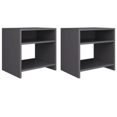 vidaXL Nachttische 2 Stk. Grau 40x30x40 cm Holzwerkstoff