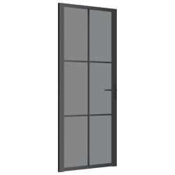 vidaXL Innentür 83x201,5 cm Schwarz ESG-Glas und Aluminium
