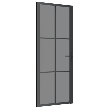 vidaXL Innentür 83x201,5 cm Schwarz ESG-Glas und Aluminium