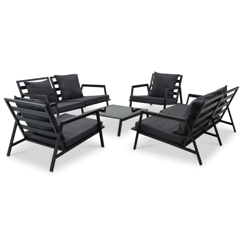 5-tlg. Garten-Lounge-Set mit Auflagen Aluminium Dunkelgrau 5-tlg. Garten-Lounge-Set mit Auflagen Aluminium Dunkelgrau