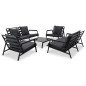 5-tlg. Garten-Lounge-Set mit Auflagen Aluminium Dunkelgrau 5-tlg. Garten-Lounge-Set mit Auflagen Aluminium Dunkelgrau