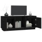 vidaXL TV-Schrank Schwarz 110,5x35x44 cm Massivholz Kiefer vidaXL TV-Schrank Schwarz 110,5x35x44 cm Massivholz Kiefer