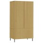 vidaXL Kleiderschrank OSLO Metallbeinen Braun 90x55x172,5cm Massivholz vidaXL Kleiderschrank OSLO Metallbeinen Braun 90x55x172,5cm Massivholz