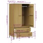 vidaXL Kleiderschrank OSLO Metallbeinen Braun 90x55x172,5cm Massivholz vidaXL Kleiderschrank OSLO Metallbeinen Braun 90x55x172,5cm Massivholz