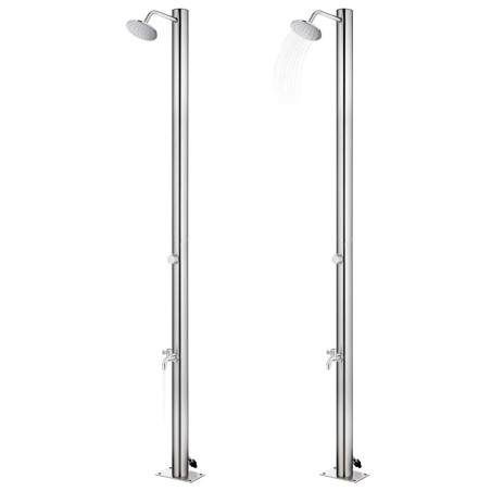 vidaXL Gartendusche 215 cm Edelstahl 