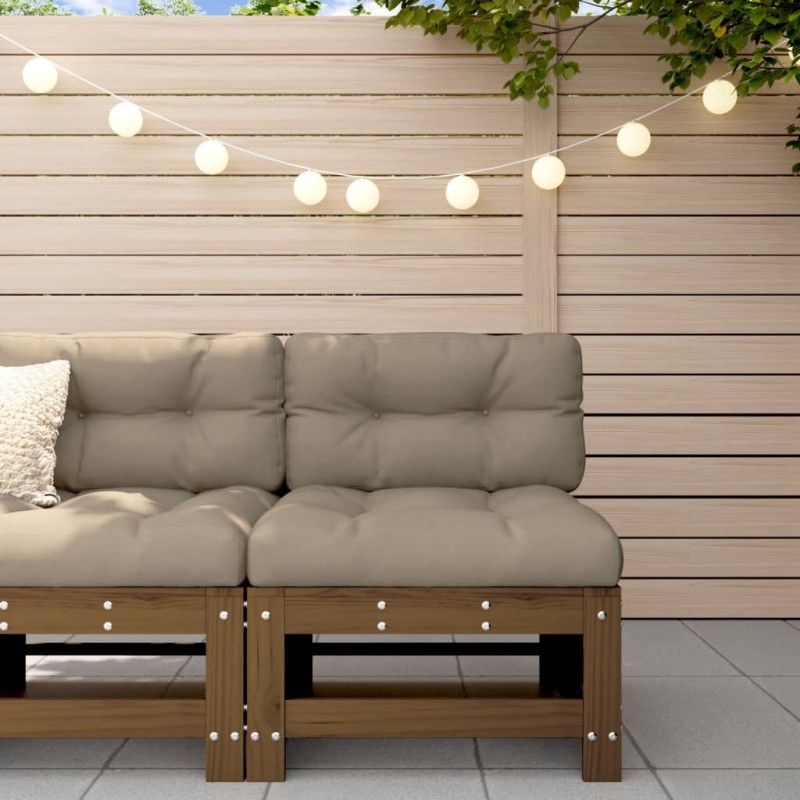vidaXL Mittelsofa mit Kissen Honigbraun Massivholz Kiefer vidaXL Mittelsofa mit Kissen Honigbraun Massivholz Kiefer
