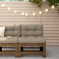 vidaXL Mittelsofa mit Kissen Honigbraun Massivholz Kiefer vidaXL Mittelsofa mit Kissen Honigbraun Massivholz Kiefer