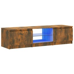 vidaXL TV-Schrank mit LED-Leuchten Räuchereiche 140x40x35,5 cm