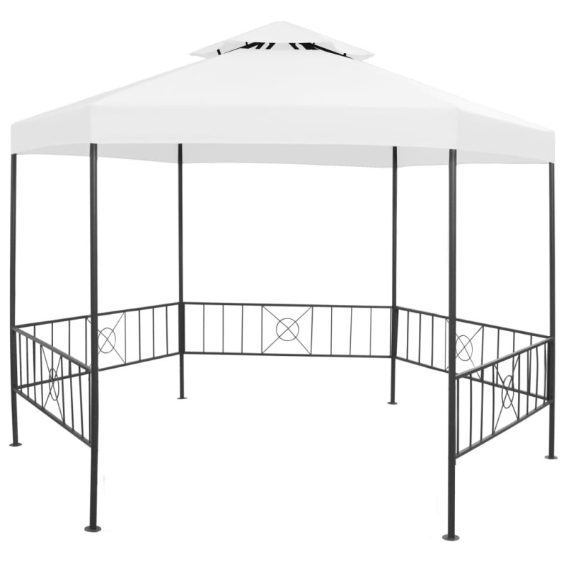 vidaXL Gartenpavillon 323x275x265 cm Weiß 180 g/m² vidaXL Gartenpavillon 323x275x265 cm Weiß 180 g/m²