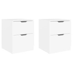 vidaXL Nachttische 2 Stk. Weiß 40x40x50 cm Spanplatte