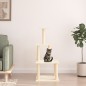 vidaXL Kratzbaum mit Sisal-Kratzsäulen Creme 111 cm vidaXL Kratzbaum mit Sisal-Kratzsäulen Creme 111 cm