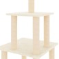 vidaXL Kratzbaum mit Sisal-Kratzsäulen Creme 111 cm vidaXL Kratzbaum mit Sisal-Kratzsäulen Creme 111 cm
