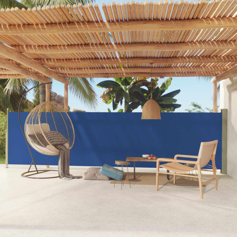 vidaXL Seitenmarkise Ausziehbar 140x600 cm Blau vidaXL Seitenmarkise Ausziehbar 140x600 cm Blau