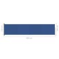 vidaXL Seitenmarkise Ausziehbar 140x600 cm Blau vidaXL Seitenmarkise Ausziehbar 140x600 cm Blau