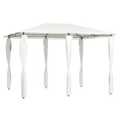vidaXL Pavillon mit Pfostenabdeckungen 3x4x2,6 m Creme 160 g/m² 