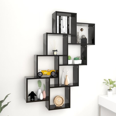 vidaXL Würfelregal Schwarz 90x15x119 cm Holzwerkstoff