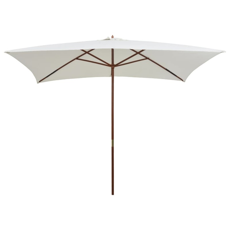 vidaXL Sonnenschirm 200×300 cm Holzstange Cremeweiß vidaXL Sonnenschirm 200×300 cm Holzstange Cremeweiß
