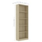 vidaXL Bücherregal 5 Fächer Sonoma-Eiche 60x24x175 cm Holzwerkstoff vidaXL Bücherregal 5 Fächer Sonoma-Eiche 60x24x175 cm Holzwerkstoff