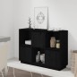 vidaXL Sideboard Schwarz 110,5x35x80 cm Massivholz Kiefer vidaXL Sideboard Schwarz 110,5x35x80 cm Massivholz Kiefer