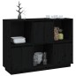 vidaXL Sideboard Schwarz 110,5x35x80 cm Massivholz Kiefer vidaXL Sideboard Schwarz 110,5x35x80 cm Massivholz Kiefer