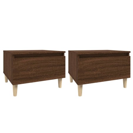 vidaXL Beistelltische 2 Stk. Braun Eiche 50x46x35 cm Holzwerkstoff