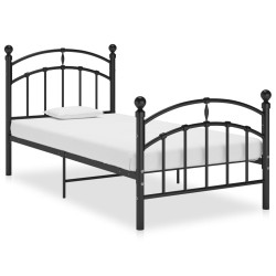 vidaXL Bettgestell Schwarz Metall 90x200 cm