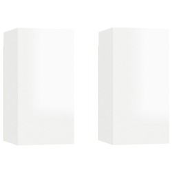 vidaXL TV-Schränke 2 Stk. Hochglanz-Weiß 30,5x30x60 cm Holzwerkstoff