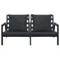 vidaXL 4-tlg. Outdoor-Lounge-Set mit Kissen Aluminium Dunkelgrau