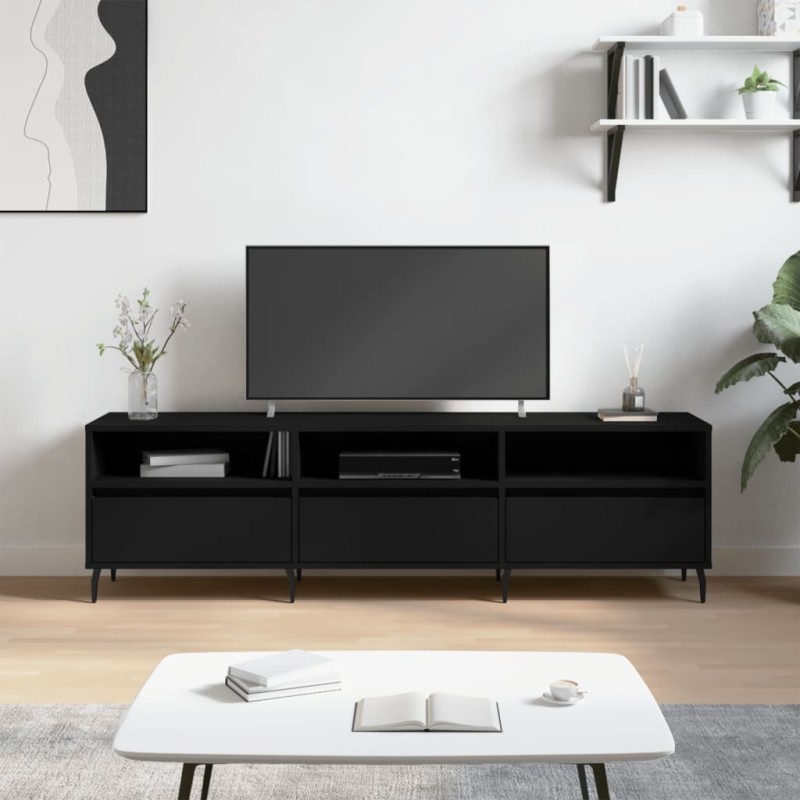 vidaXL TV-Schrank Schwarz 150x30x44,5 cm Holzwerkstoff vidaXL TV-Schrank Schwarz 150x30x44,5 cm Holzwerkstoff