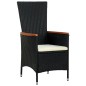 7-tlg. Garten-Essgruppe Poly Rattan Akazienholz Schwarz 7-tlg. Garten-Essgruppe Poly Rattan Akazienholz Schwarz