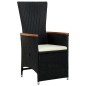 7-tlg. Garten-Essgruppe Poly Rattan Akazienholz Schwarz 7-tlg. Garten-Essgruppe Poly Rattan Akazienholz Schwarz
