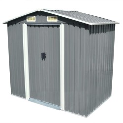 vidaXL Gartenschuppen Grau Metall 204 x 132 x 186 cm