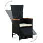 7-tlg. Garten-Essgruppe Poly Rattan Akazienholz Schwarz 7-tlg. Garten-Essgruppe Poly Rattan Akazienholz Schwarz