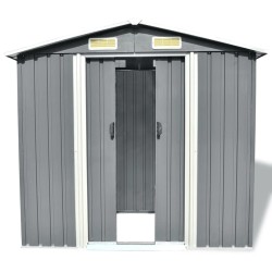 vidaXL Gartenschuppen Grau Metall 204 x 132 x 186 cm
