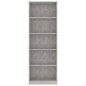 vidaXL Bücherregal 5 Fächer Betongrau 60x24x175 cm Holzwerkstoff vidaXL Bücherregal 5 Fächer Betongrau 60x24x175 cm Holzwerkstoff