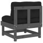 vidaXL Mittelsofa mit Kissen Grau Massivholz Kiefer vidaXL Mittelsofa mit Kissen Grau Massivholz Kiefer