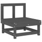 vidaXL Mittelsofa mit Kissen Grau Massivholz Kiefer vidaXL Mittelsofa mit Kissen Grau Massivholz Kiefer