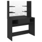 vidaXL Schminktisch mit LED-Beleuchtung 100x40x135 cm MDF Schwarz vidaXL Schminktisch mit LED-Beleuchtung 100x40x135 cm MDF Schwarz