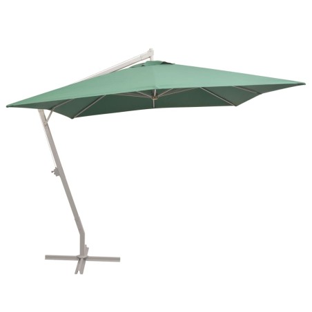 vidaXL Sonnenschirm Ampelschirm 300 x 300 cm Grün Aluminiummast