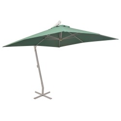 vidaXL Sonnenschirm Ampelschirm 300 x 300 cm Grün Aluminiummast