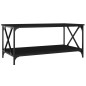 vidaXL Couchtisch Schwarz 100x50x45 cm Holzwerkstoff und Eisen vidaXL Couchtisch Schwarz 100x50x45 cm Holzwerkstoff und Eisen