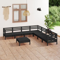 vidaXL 8-tlg. Garten-Lounge-Set Massivholz Kiefer Schwarz 