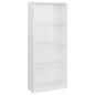 vidaXL Bücherregal 4 Fächer Hochglanz-Weiß 60x24x142 cm Holzwerkstoff vidaXL Bücherregal 4 Fächer Hochglanz-Weiß 60x24x142 cm Holzwerkstoff